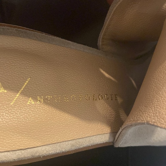 ANTHROPOLOGIE Suede Tracy Slingback Open Toes Shoes - Picture 8 of 8